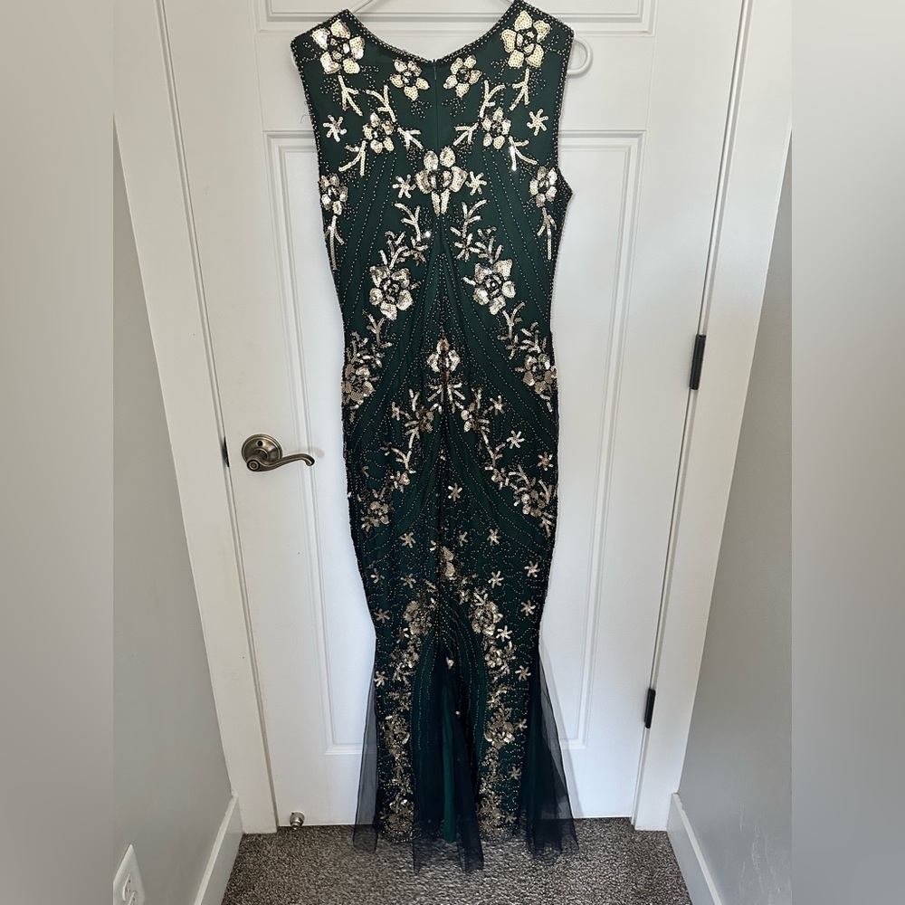Green mermaid formal with pretty bead detail